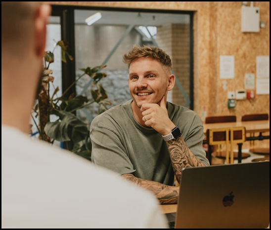 Person talking to an advisor