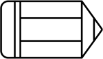Bold pencil icon symbolizing learning by doing, hands-on experimentation, and active engagement with change and innovation