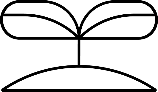 Black Minimal Icon of a Plant blossoming - representing the growth and transformation of the learning experiences designed